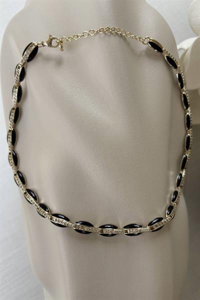 VİP 14K Siyah Işıltı Kolye