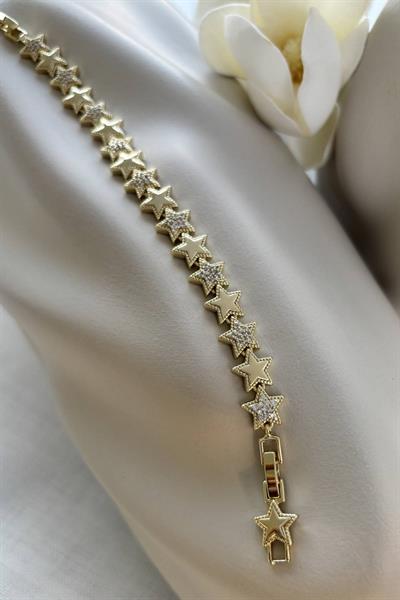 VİP 14K Yıldız Taşlı Bileklik