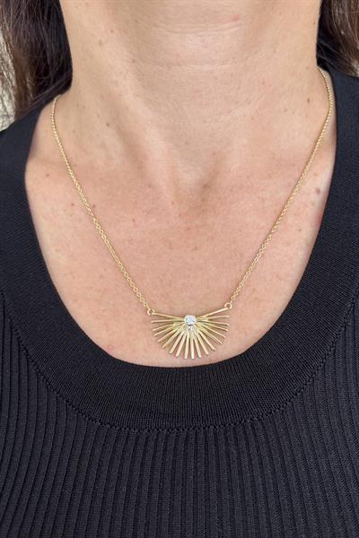 VİP Gold 14K Taşlı Işıltı Kolye