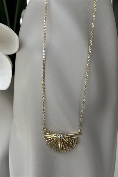 VİP Gold 14K Taşlı Işıltı Kolye