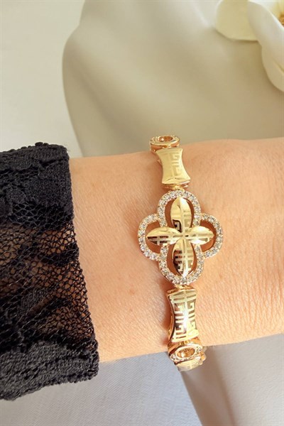 VİP Gold Çiçek Bileklik