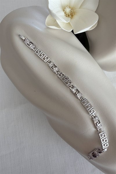 VİP Gümüş Taşlı Marka Bileklik