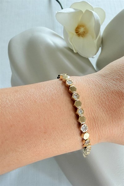 VİP Taşlı Petek Bileklik