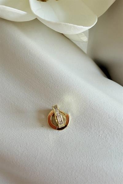 Xuping 14k Çocuk Minimal Taşlı Küpe