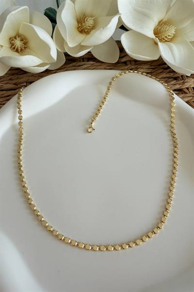 Xuping 14K Kalın Ezme Zincir Kolye