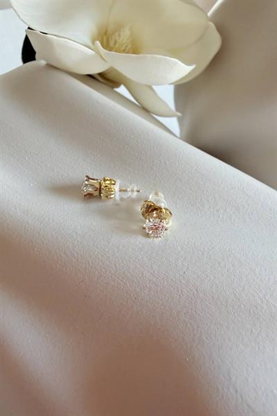 Xuping 14k Tek Taş Küpe