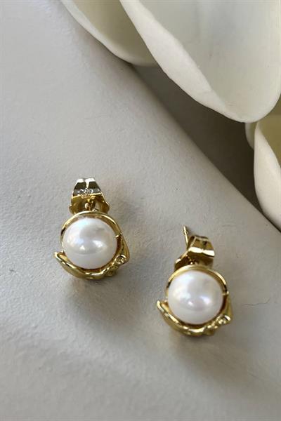 Xuping 14k İnci Taşlı Minimal Küpe