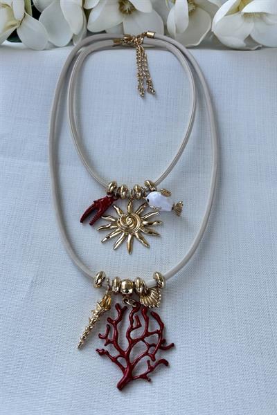 ZR Kırmızı Mercan Kolye