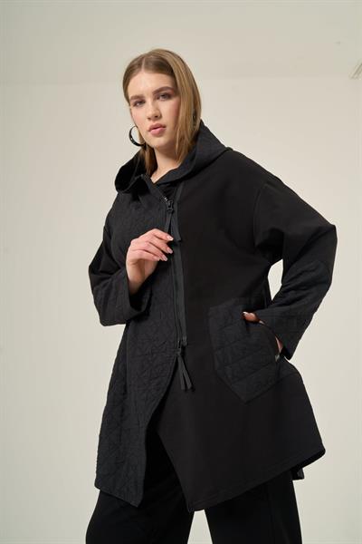 Kapşonlu Asimetrik Hoodie