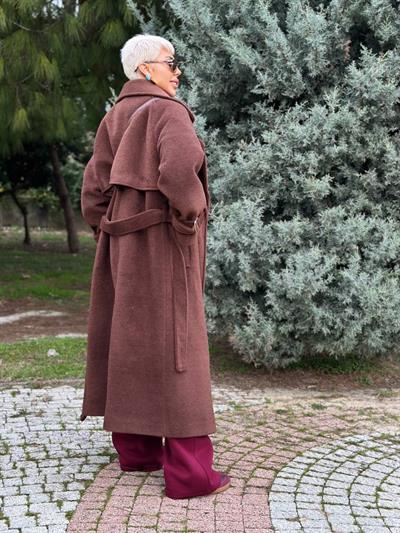 ACI KAHVE RÜZGARLIKLI DOKULU KAŞE KABAN