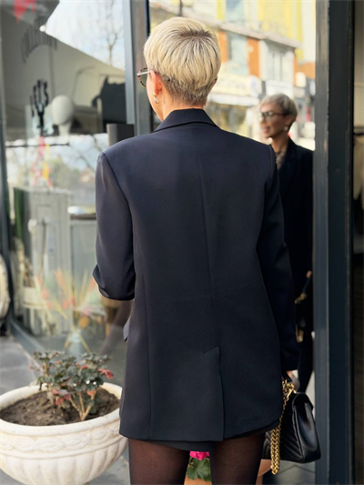 SİYAH TEK DÜĞMELİ BLAZER CEKET