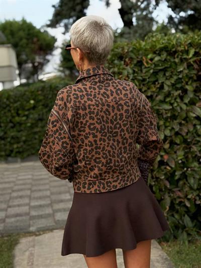 ACI KAHVE VOLANLI TRİKO ETEK 