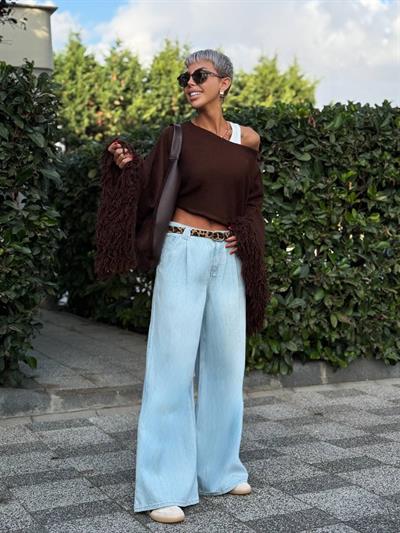 AÇIK MAVİ YUMUŞAK DENİM PALAZZO PANTOLON