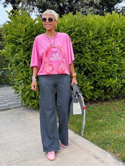 ANTRASİT BELİ LASTİKLİ PALAZZO JEAN PANTOLON