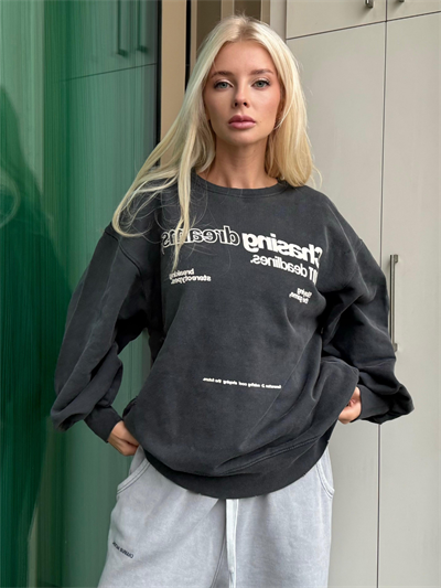 ANTRASİT CHASING DREAMS YAZILI SWEATSHIRT
