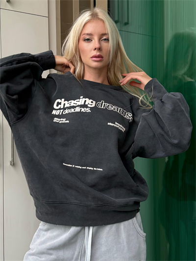 ANTRASİT CHASING DREAMS YAZILI SWEATSHIRT