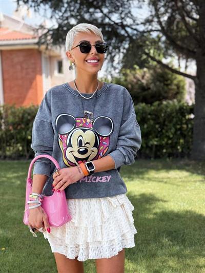 ANTHRACITE WASHED “SUGAR MICKEY” SWEATSHIRT