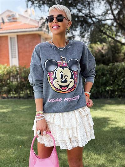 ANTHRACITE WASHED “SUGAR MICKEY” SWEATSHIRT