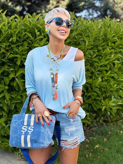 BEBE MAVİSİ KAYIK YAKA MERSERİZE