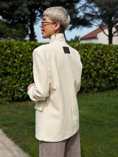 BEJ LAGOON DİK YAKA BLAZER CEKET