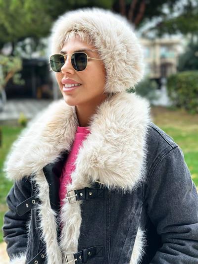 BEJ PELUŞ BANDANA