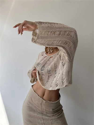 BEJ S.STUDIO ORGANİK AJUR TRİKO TOP