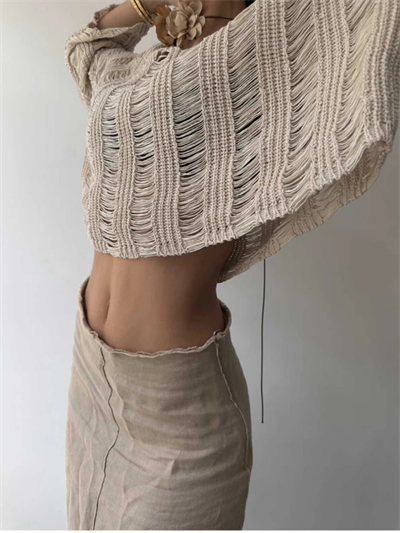 BEJ S.STUDIO ORGANİK AJUR TRİKO TOP