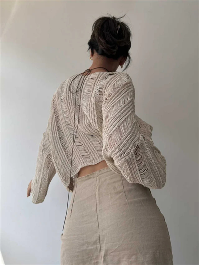 BEJ S.STUDIO ORGANİK AJUR TRİKO TOP