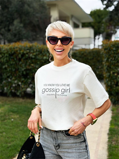 BEYAZ GOSSIP GIRL TSHIRT