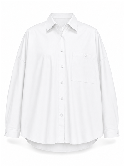 BEYAZ OVERSIZE POPLİN GÖMLEK