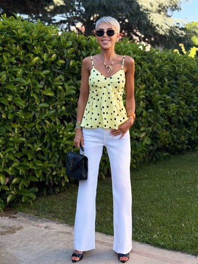 BEYAZ PUSH UP WIDE LEG DENIM PANTOLON