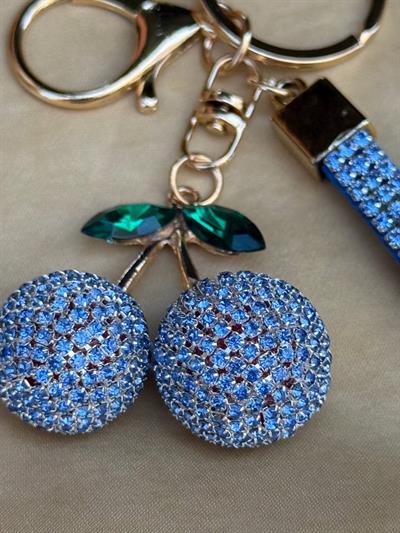 BLUE CRYSTAL CHERRİES  CHARM