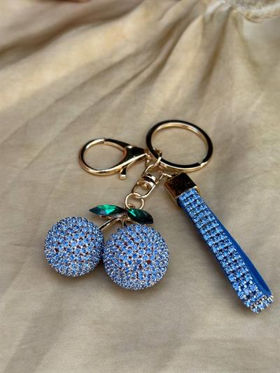 BLUE CRYSTAL CHERRİES  CHARM