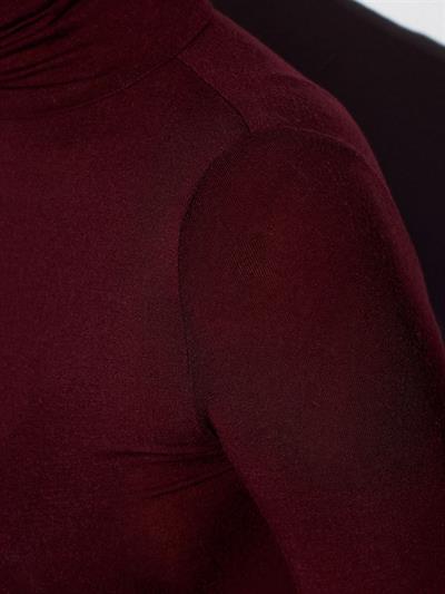 BORDO BALIKÇI YAKA İNCE KAŞMİR BLUZ