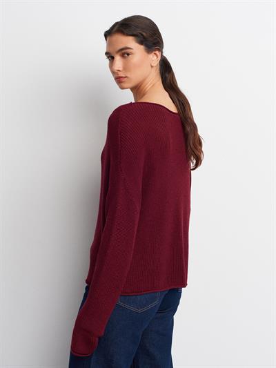 BORDO KAYIK YAKA BASIC TRİKO KAZAK