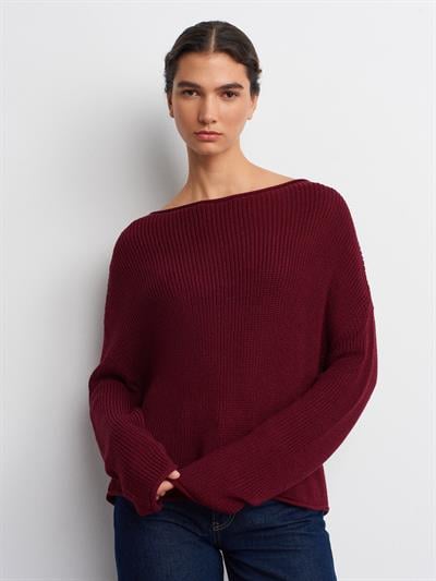 BORDO KAYIK YAKA BASIC TRİKO KAZAK
