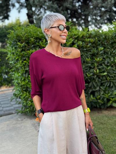 BORDO KAYIK YAKA MERSERİZE