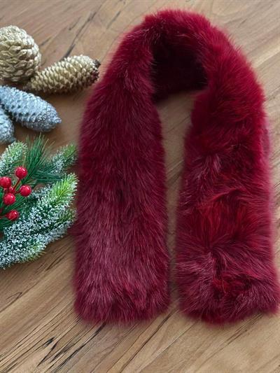 BURGUNDY MNG-MODEL FAUX FUR NECK WARMER