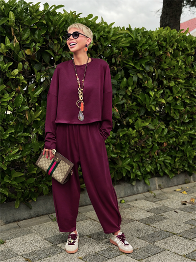 BORDO ŞALVAR MODEL MODAL TAKIM 