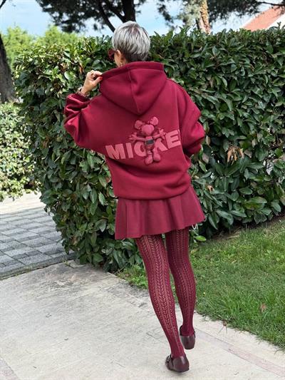 BORDO VOLANLI TRİKO ETEK