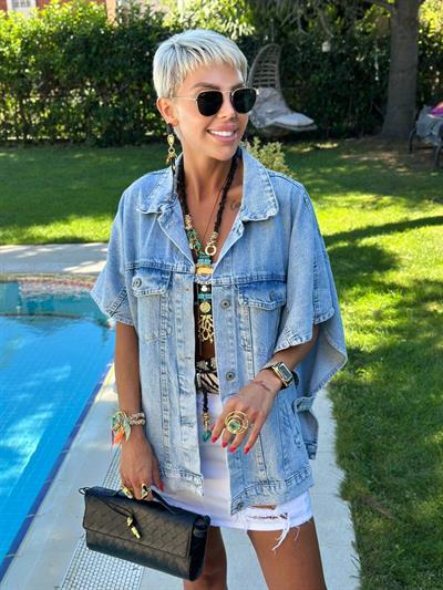 BUZ MAVİSİ S.STUDIO TASARIM JEAN YELEK