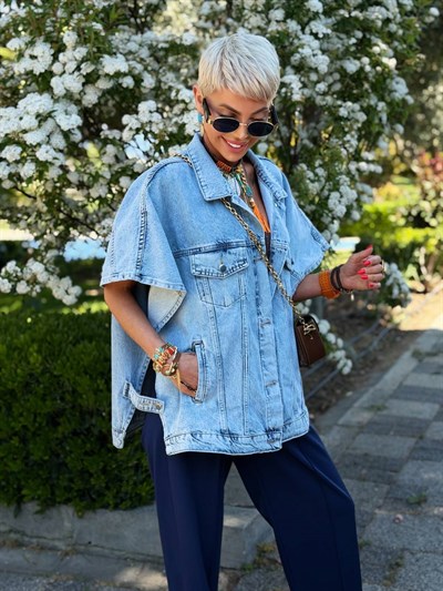 ICE BLUE S.STUDIO DESIGN DENIM VEST
