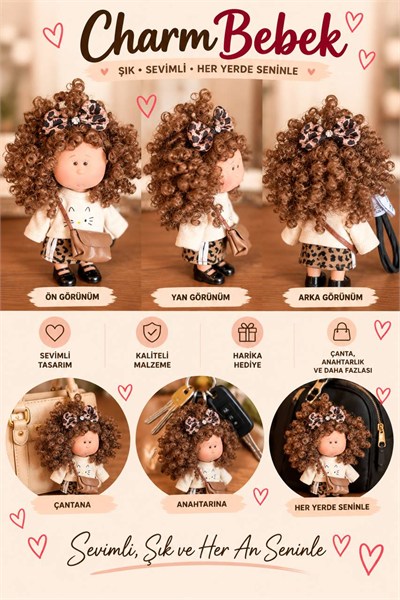 CHARM BEBEK AKSESUAR KAHVE LEOPAR ETEKLİ 
