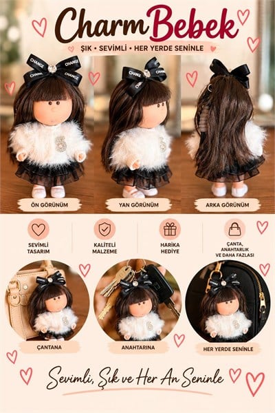 CHARM BEBEK AKSESUAR SİYAH KURDELE TOKALI