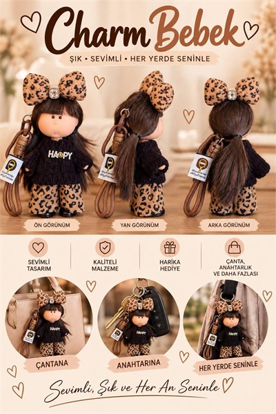 CHARM BEBEK AKSESUAR SİYAH LEOPAR