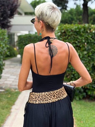 Dantel Detaylı Bodysuit - Siyah