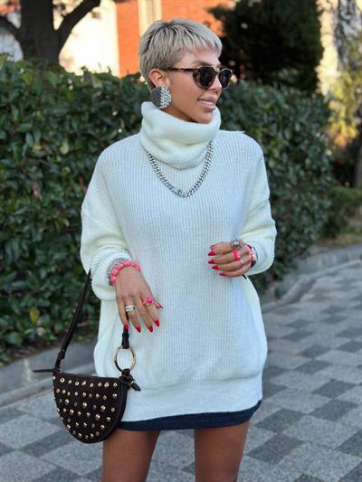 EKRU BALIKÇI YAKA SALAŞ TRİKO KAZAK 