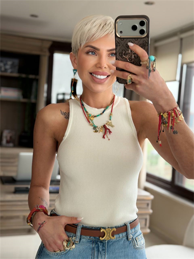 EKRU BİSİKLET YAKA FİTİLLİ ATLET