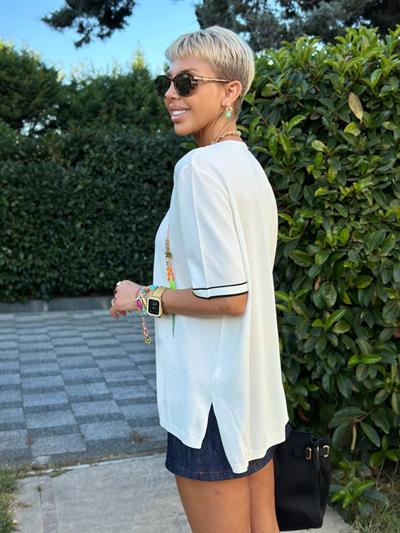 EKRU BİYELİ V YAKA MERSERİZE