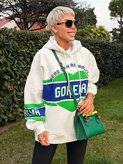 EKRU GOREMR BASKILI SWEATSHIRT